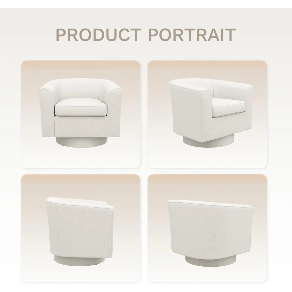 Swivel Barrel Chair with Ottoman and Storage
