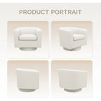 Swivel Barrel Chair with Ottoman and Storage