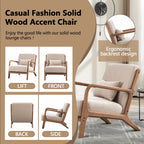 Solid Wood Casual Living Room Chair with Pillow