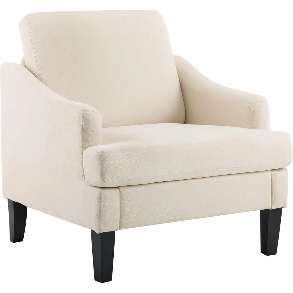 Modern Upholstered Accent Chair with Wood Legs