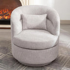 Round Swivel Barrel Accent Chair with Pillow