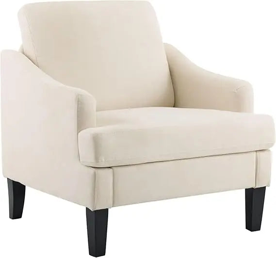 Modern Upholstered Accent Chair with Wood Legs