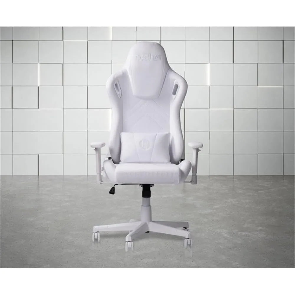Modern Sport Velvet Fabric Gaming Chair in White