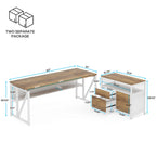 63-Inch Computer Desk with Bottom Storage Shelf