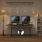 Electric Standing Desk with Adjustable Monitor Shelves