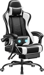 Ergonomic Gaming Chair with Footrest and Massage