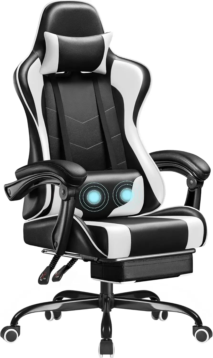 Ergonomic Gaming Chair with Footrest and Massage