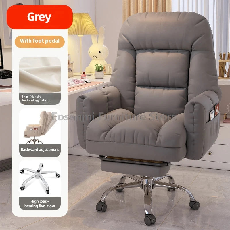 Comfy Fabric Ergonomic Swivel Recliner Chair