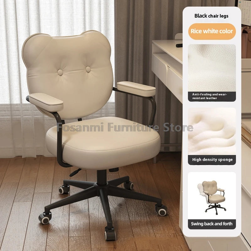 Cute Bear Shape Leather Office Chair