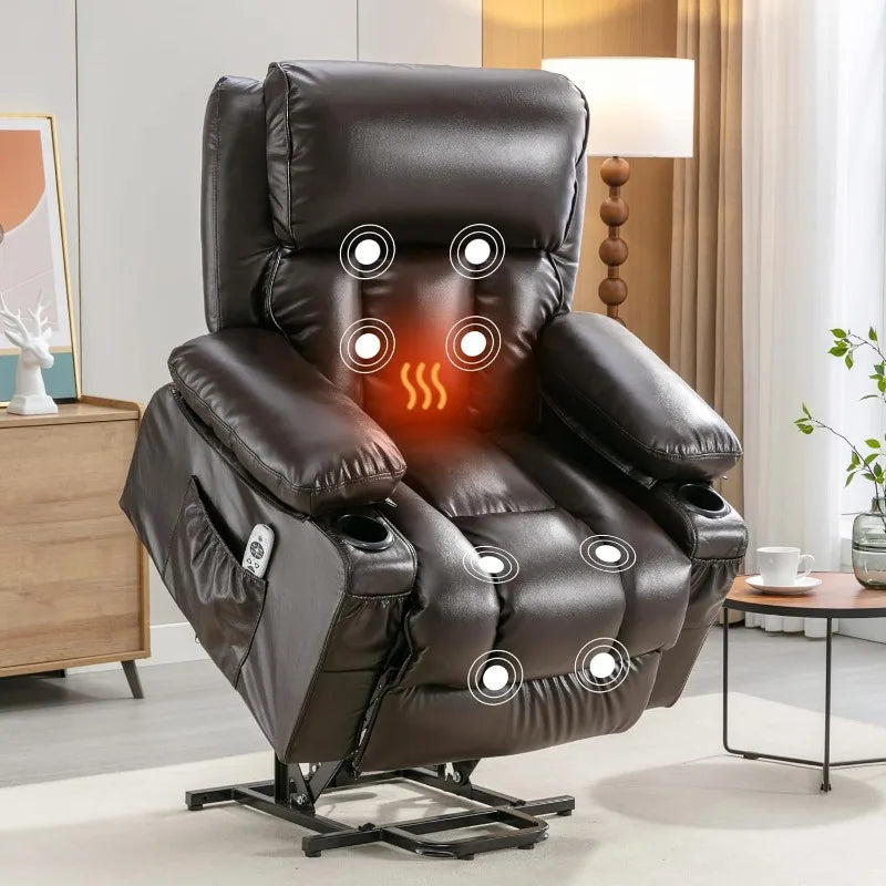 Large Electric Power Lift Recliner with Massage