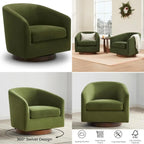 Forest Green Velvet Swivel Barrel Chair