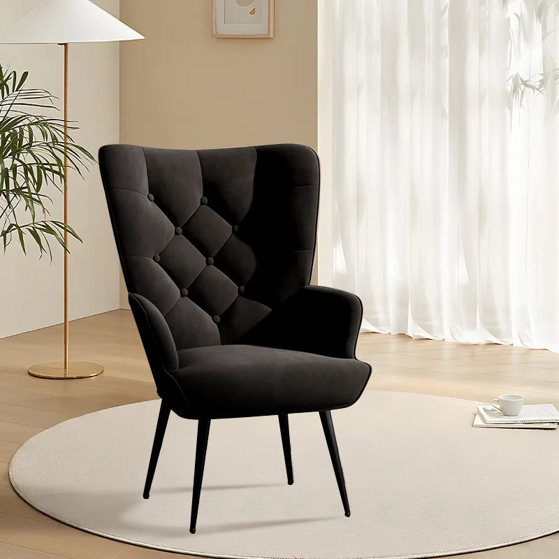 Medieval Modern High Back Velvet Armchair
