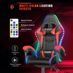 RGB Gaming Chair with LED Lights and Headrest