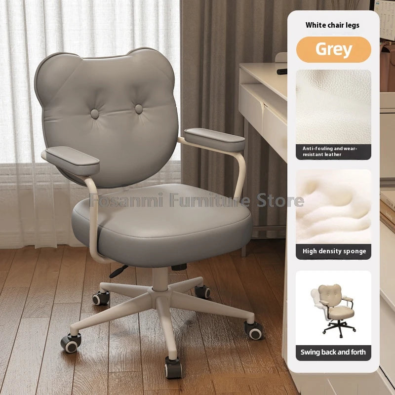 Cute Bear Shape Leather Office Chair