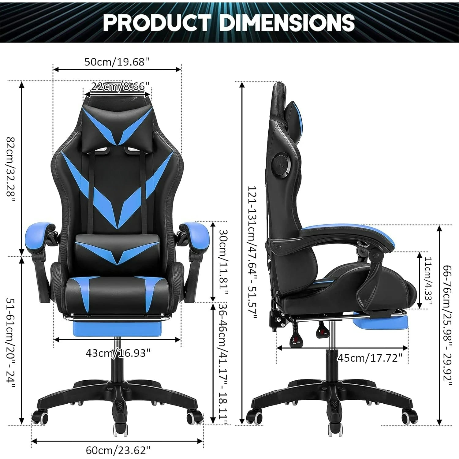Ergonomic Gaming Chair with RGB and Speakers