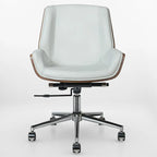 Armless Swivel Low Back Leather Office Chair