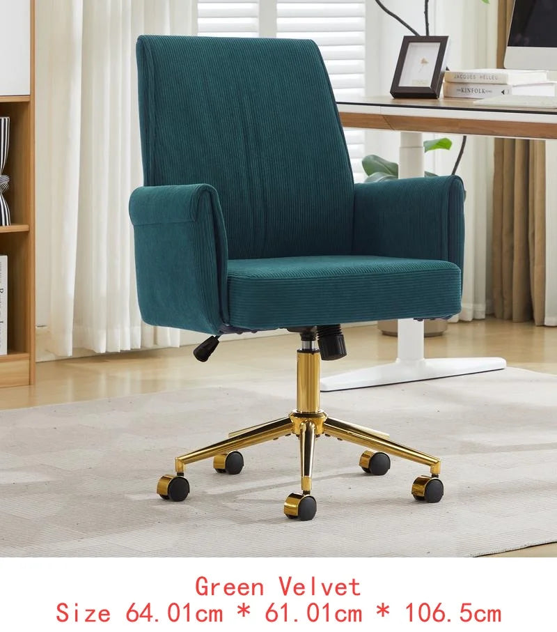 Adjustable Ergonomic Swivel Velvet Office Chair