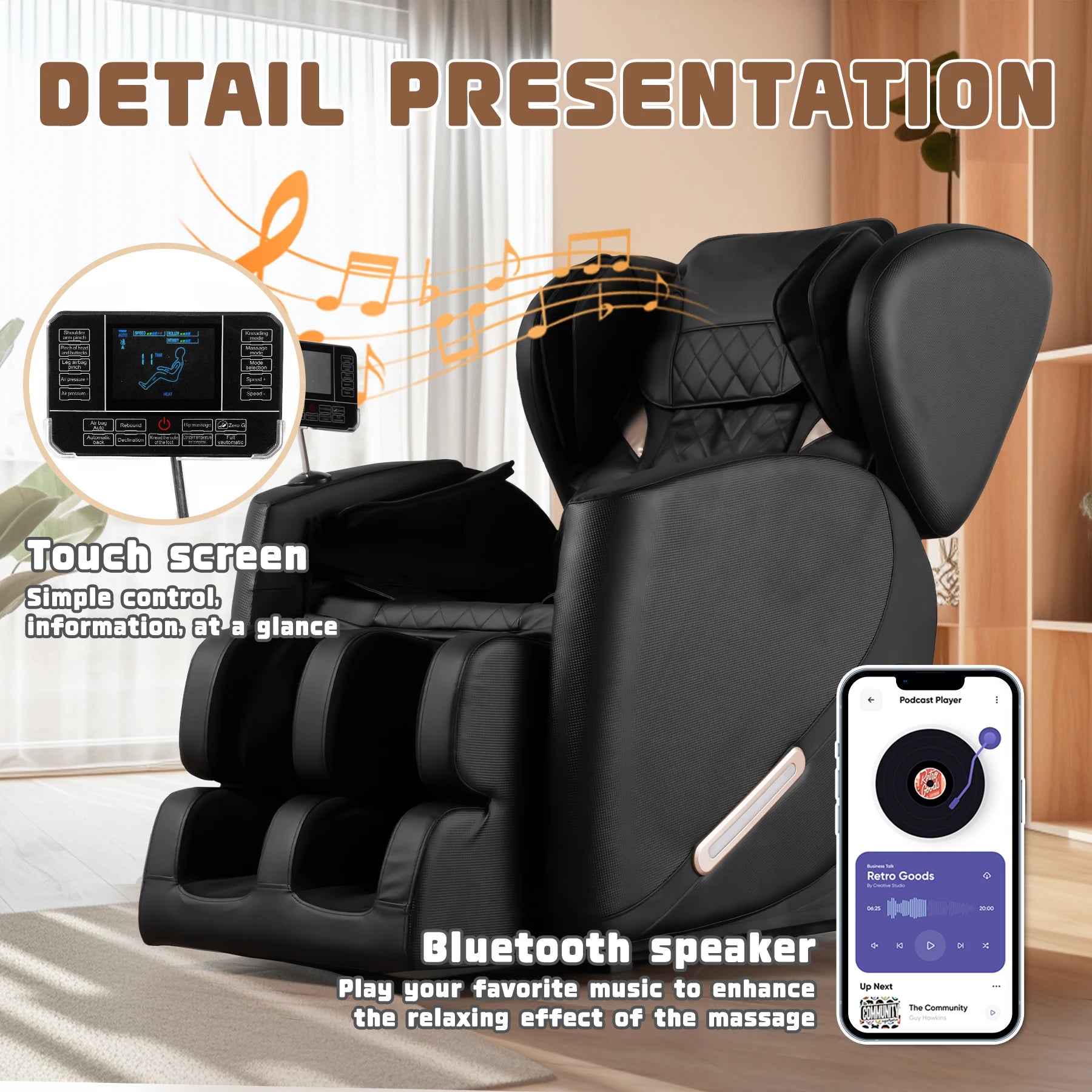 Zero Gravity Recliner Massage Chair with Heating