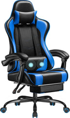 Ergonomic Gaming Chair with Footrest and Massage