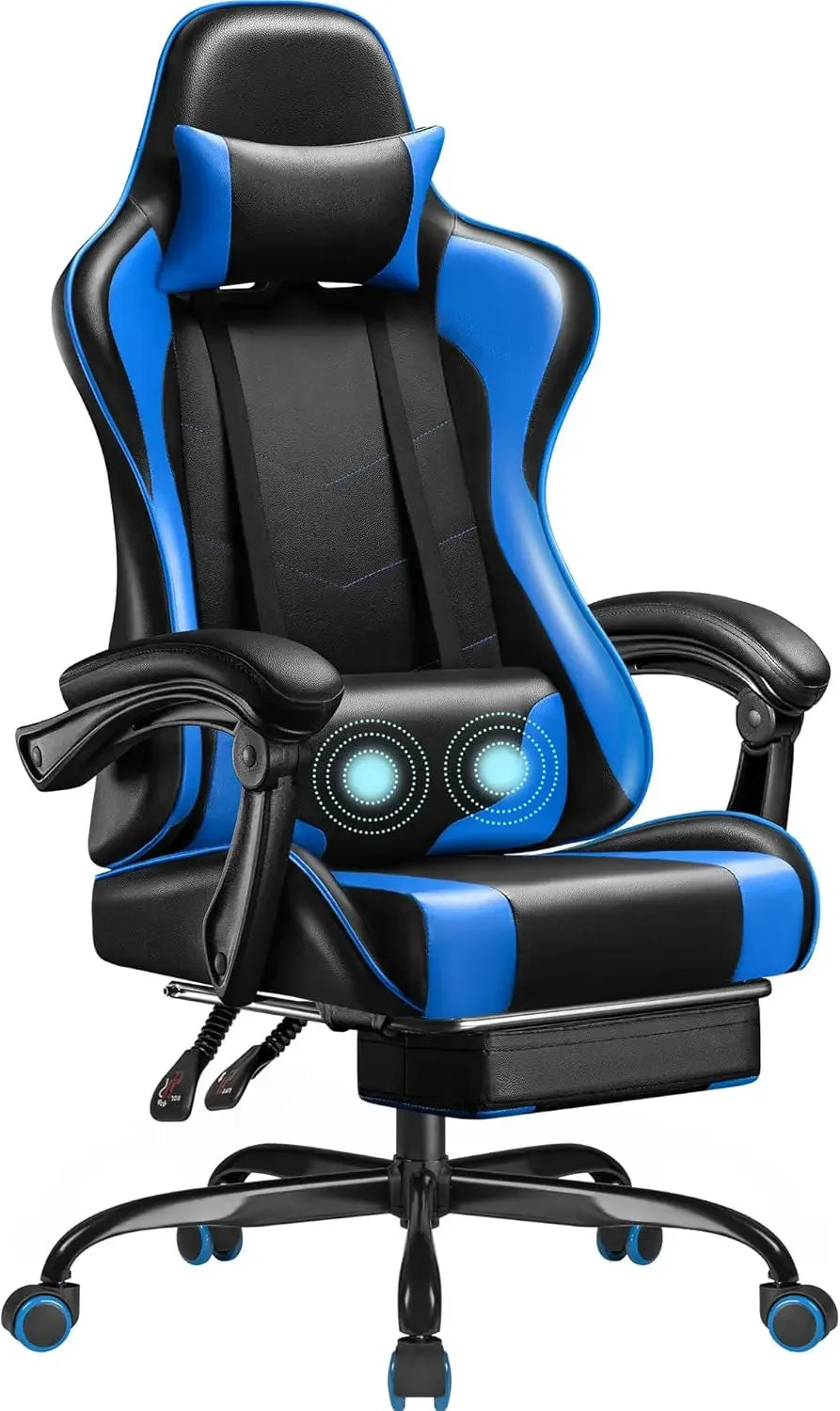 Ergonomic Gaming Chair with Footrest and Massage