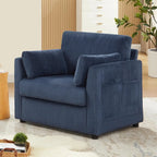 Modern Corduroy Armchair with Pillows and Pockets