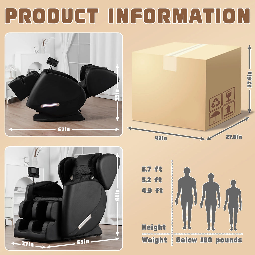 Zero Gravity Recliner Massage Chair with Heating