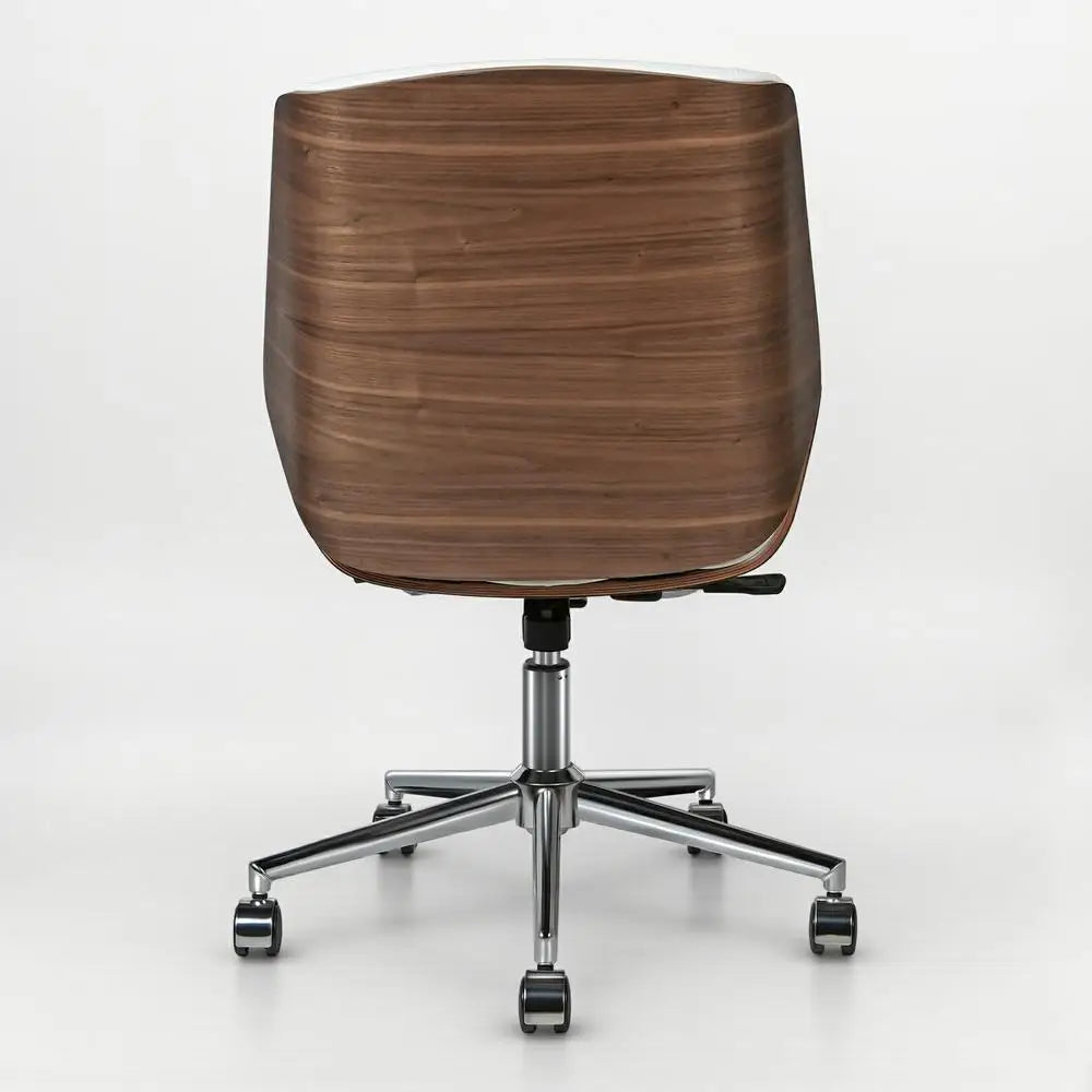 Armless Swivel Low Back Leather Office Chair