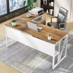 63-Inch Computer Desk with Bottom Storage Shelf
