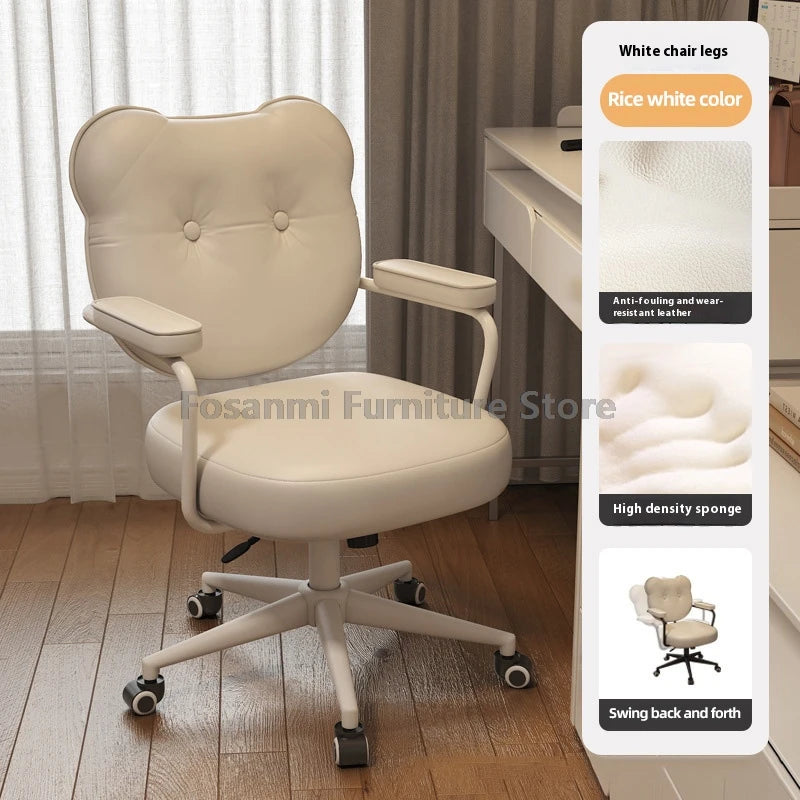 Cute Bear Shape Leather Office Chair