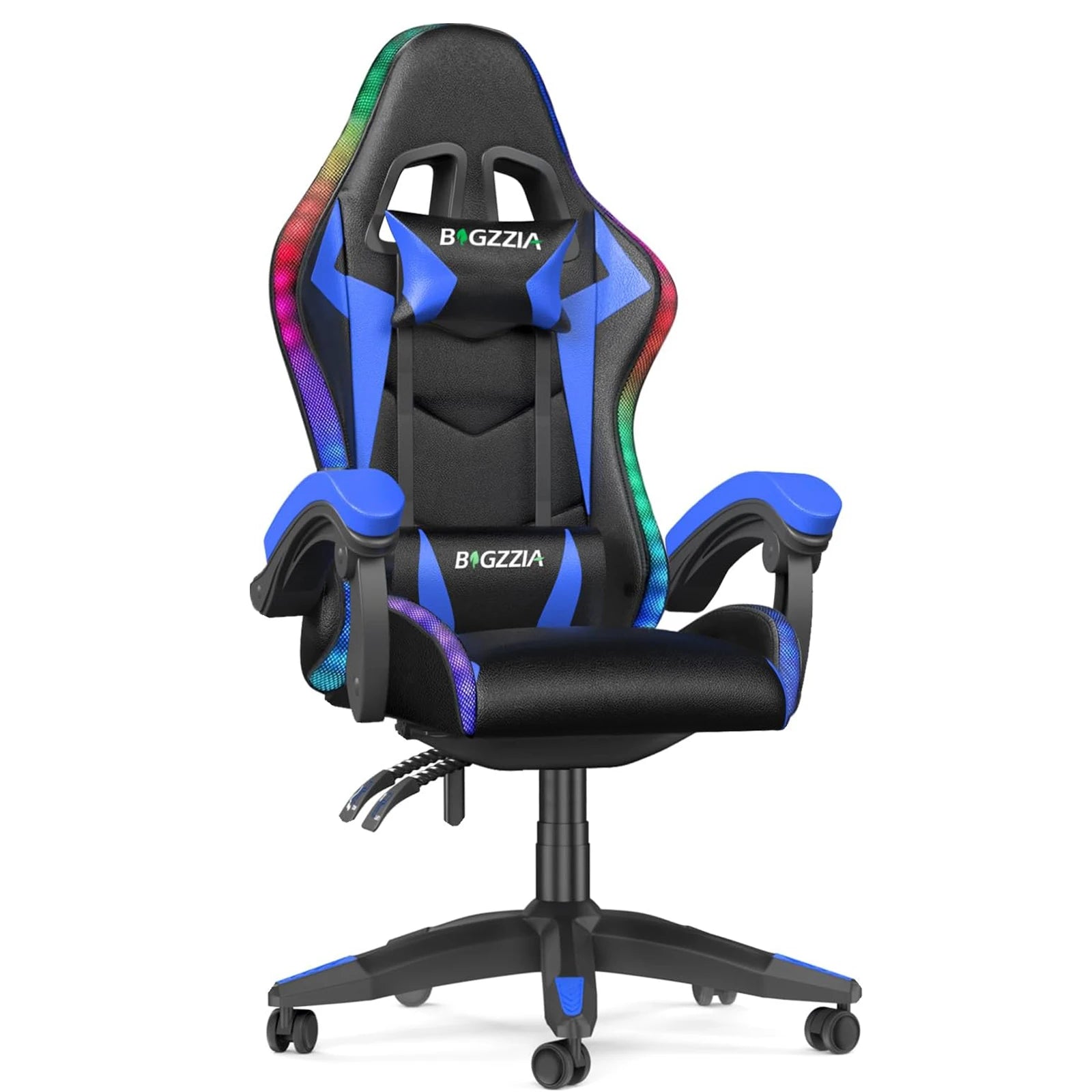RGB Gaming Chair with LED Lights and Headrest