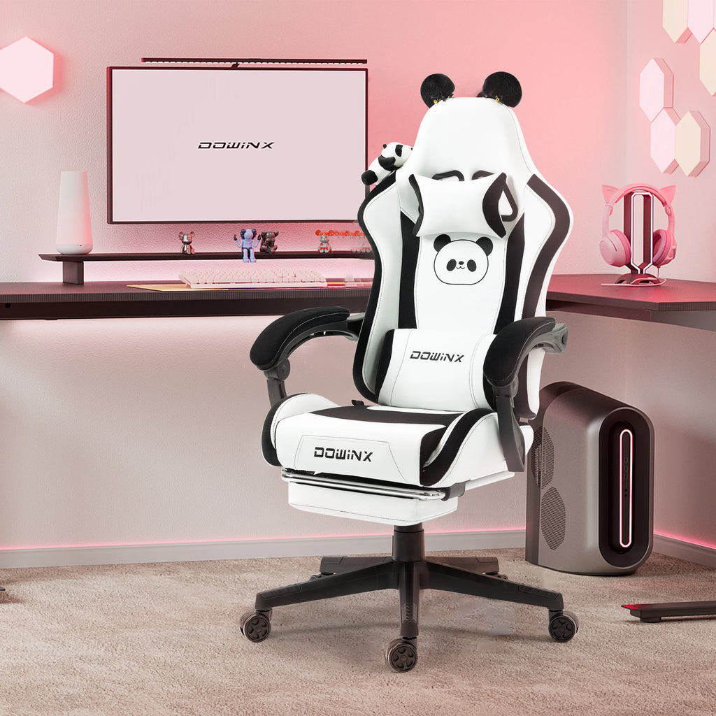 Cute Gaming Chair with Cat Ears and Massage