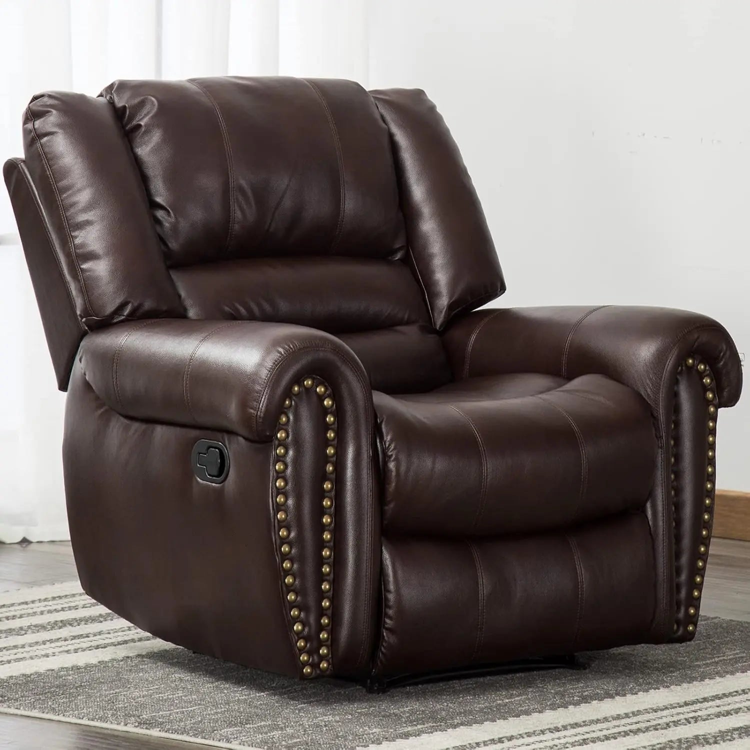 Manual Leather Recliner Single Sofa Chair