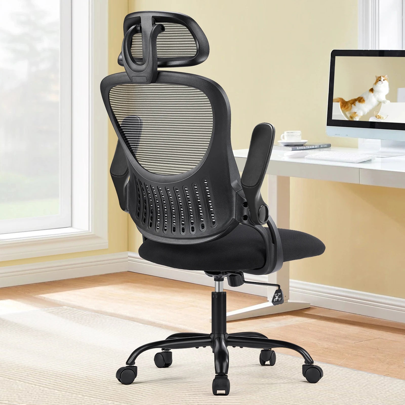 Mesh Ergonomic Office Chair with Flip-Up Arms