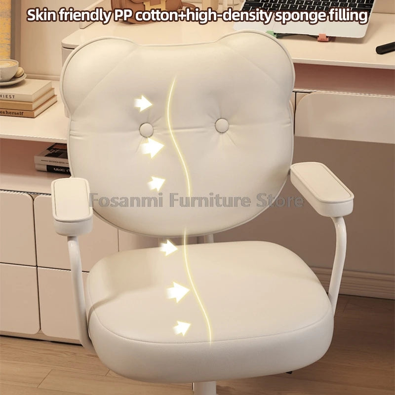 Cute Bear Shape Leather Office Chair