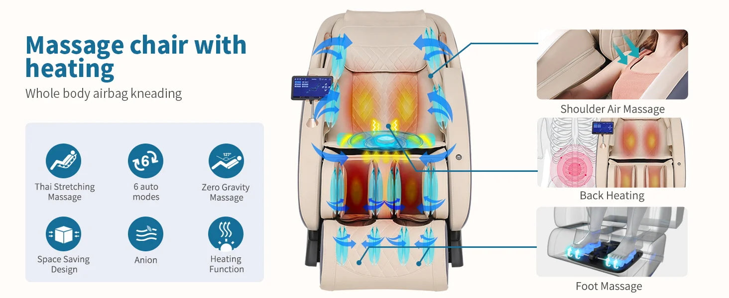4D SL-Track Massager with App and Yoga Stretch