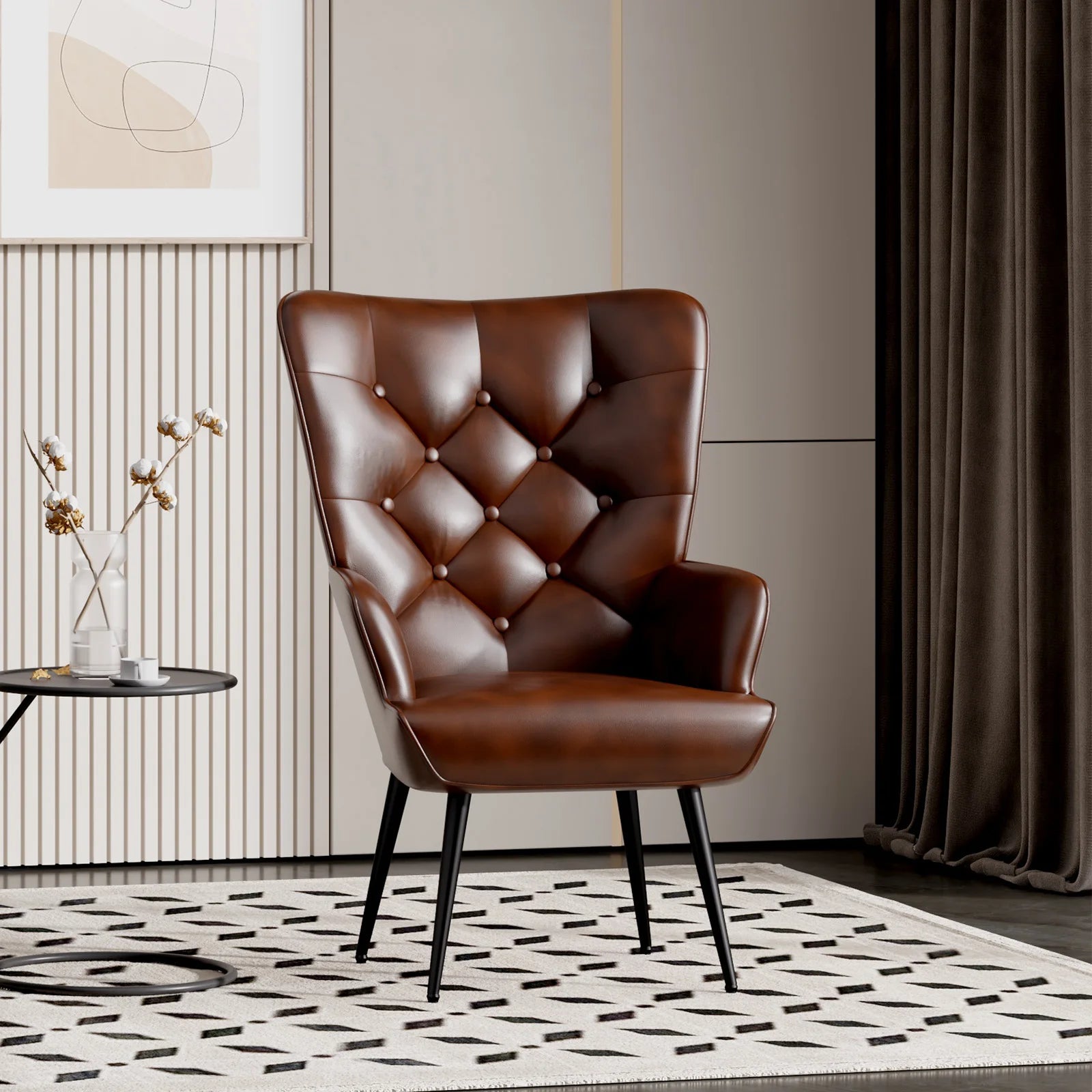 Medieval Modern High Back Velvet Armchair