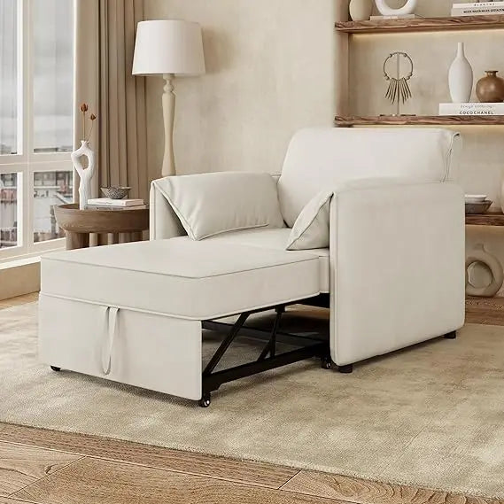 Linen 3-in-1 Convertible Sleeper Chair