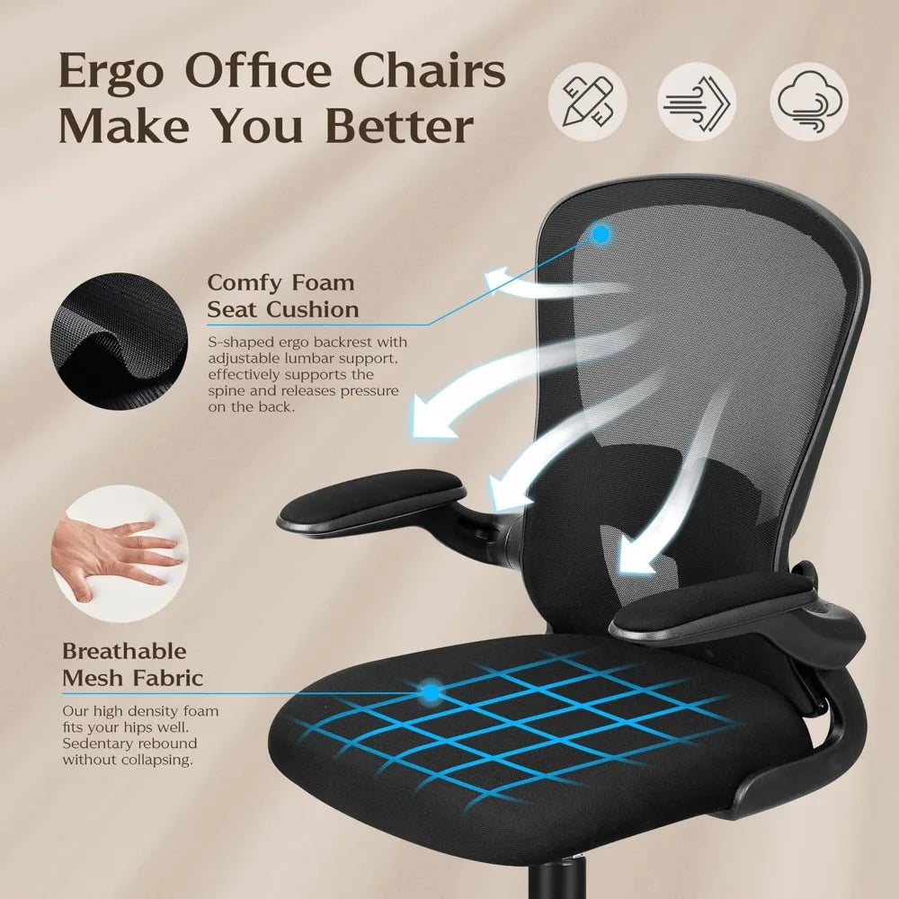 Ergonomic Swivel PC Desk Chair with Wheels