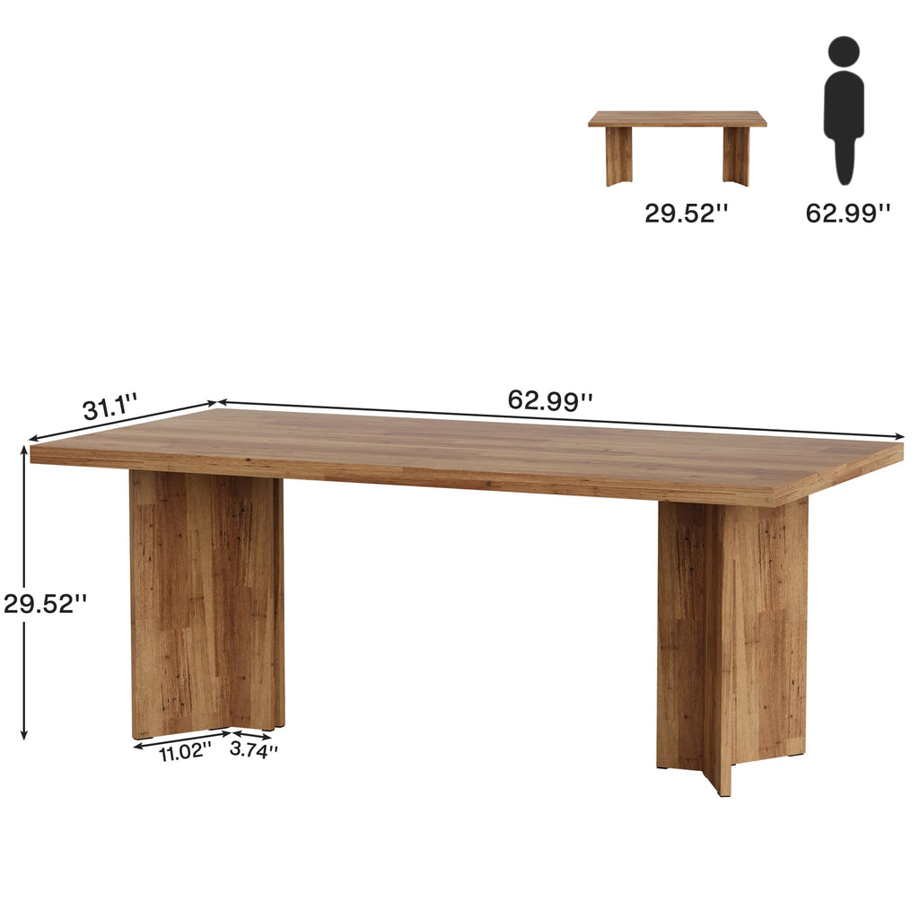 63-Inch Vintage Farmhouse Executive Office Desk