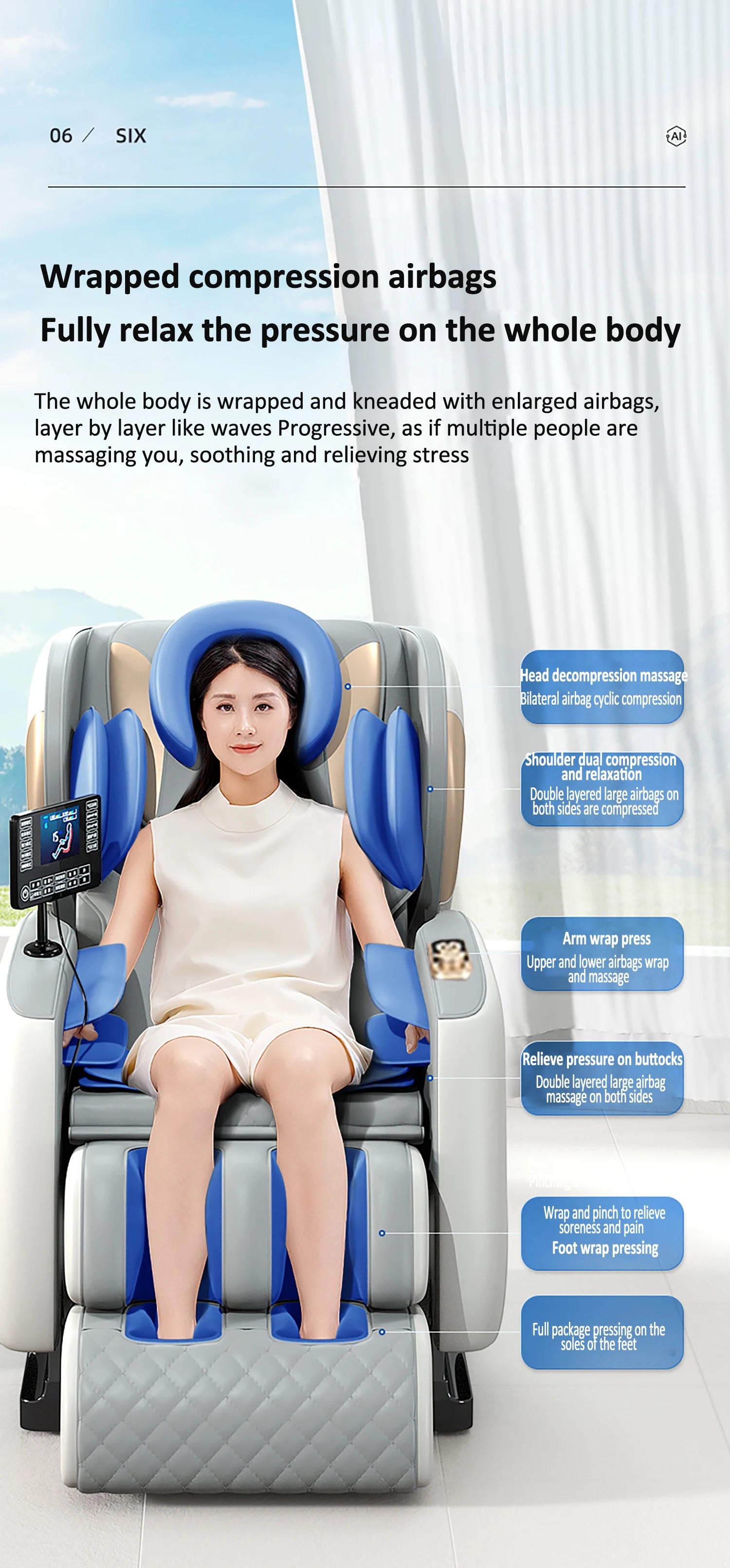 Zero Gravity Massage Chair with Heating and Bluetooth