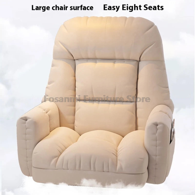 Comfy Fabric Ergonomic Swivel Recliner Chair