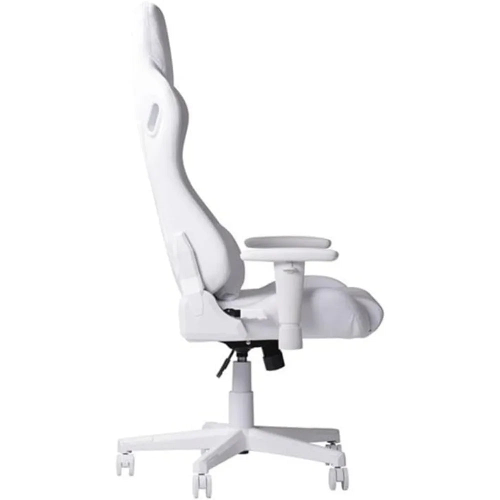 Modern Sport Velvet Fabric Gaming Chair in White