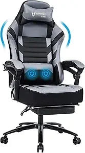 Big Tall Gaming Chair with Footrest and Massage
