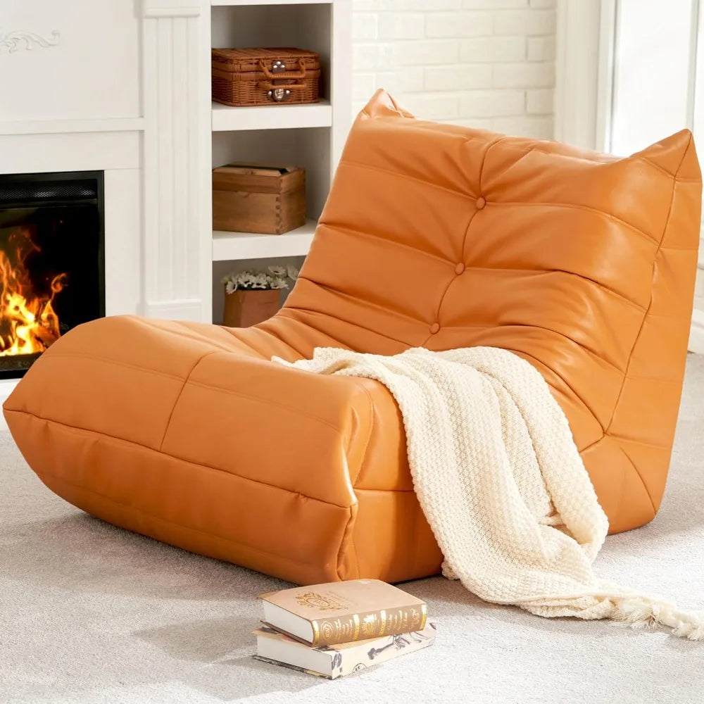 Giant Memory Foam Leather Bean Bag Sofa