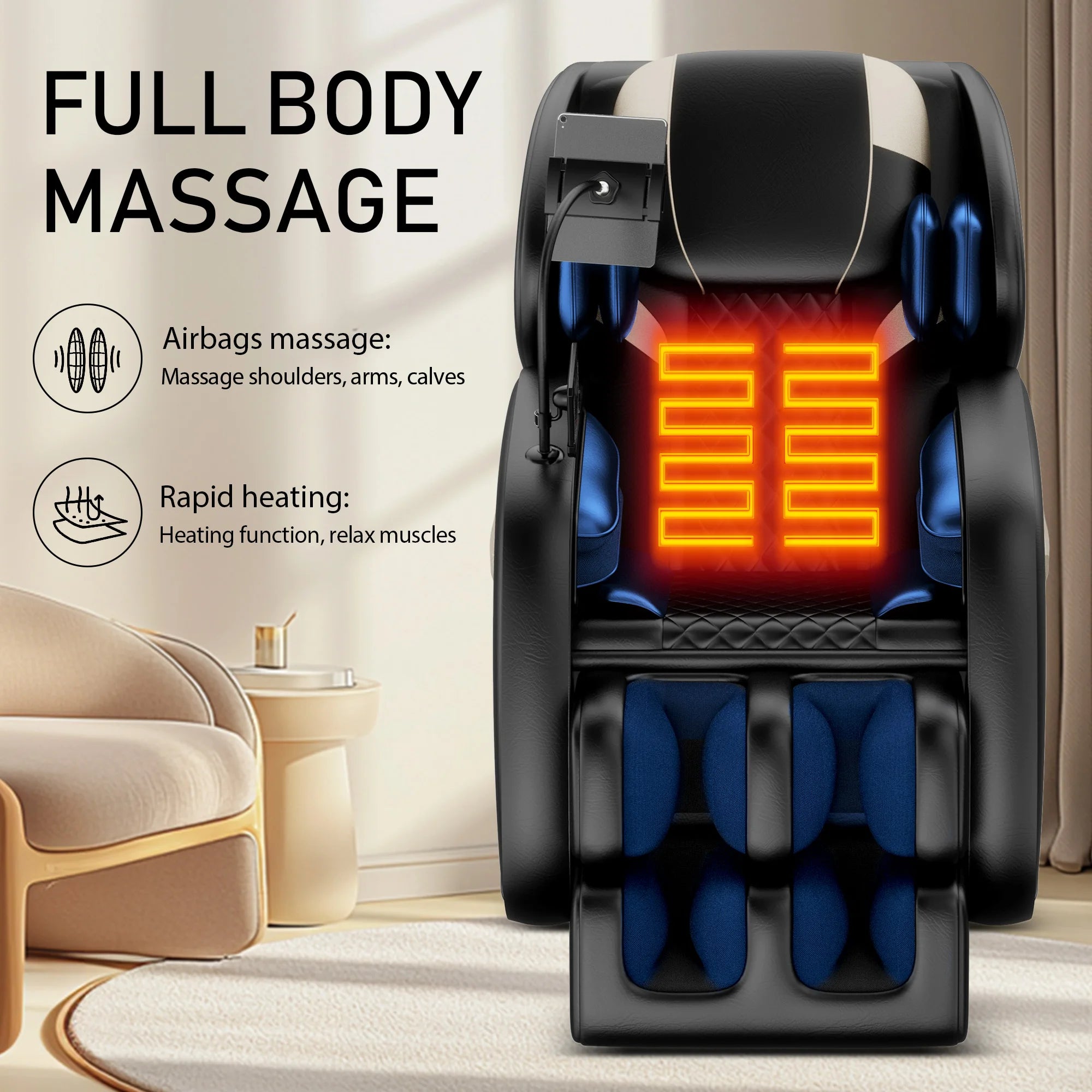 Zero Gravity Massage Chair with Heating and Airbags