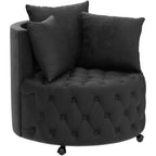 Modern Round Swivel Club Sofa with Pillows