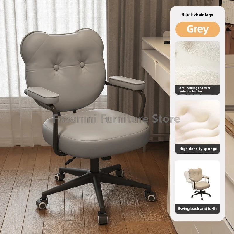 Cute Bear Shape Leather Office Chair