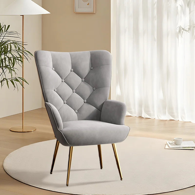 Medieval Modern High Back Velvet Armchair