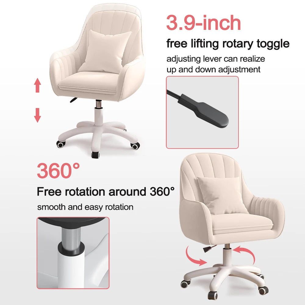 Velvet Swivel Mid-Back Tufted Office Chair
