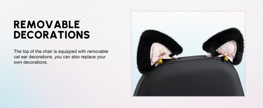 Cute Gaming Chair with Cat Ears and Massage